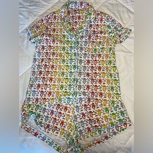 Roller Rabbit Short Polo Pj’s in Disco Monkey size Large